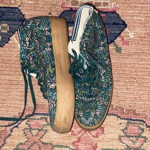 Keds Green Floral Platform Shoes rifle paper print